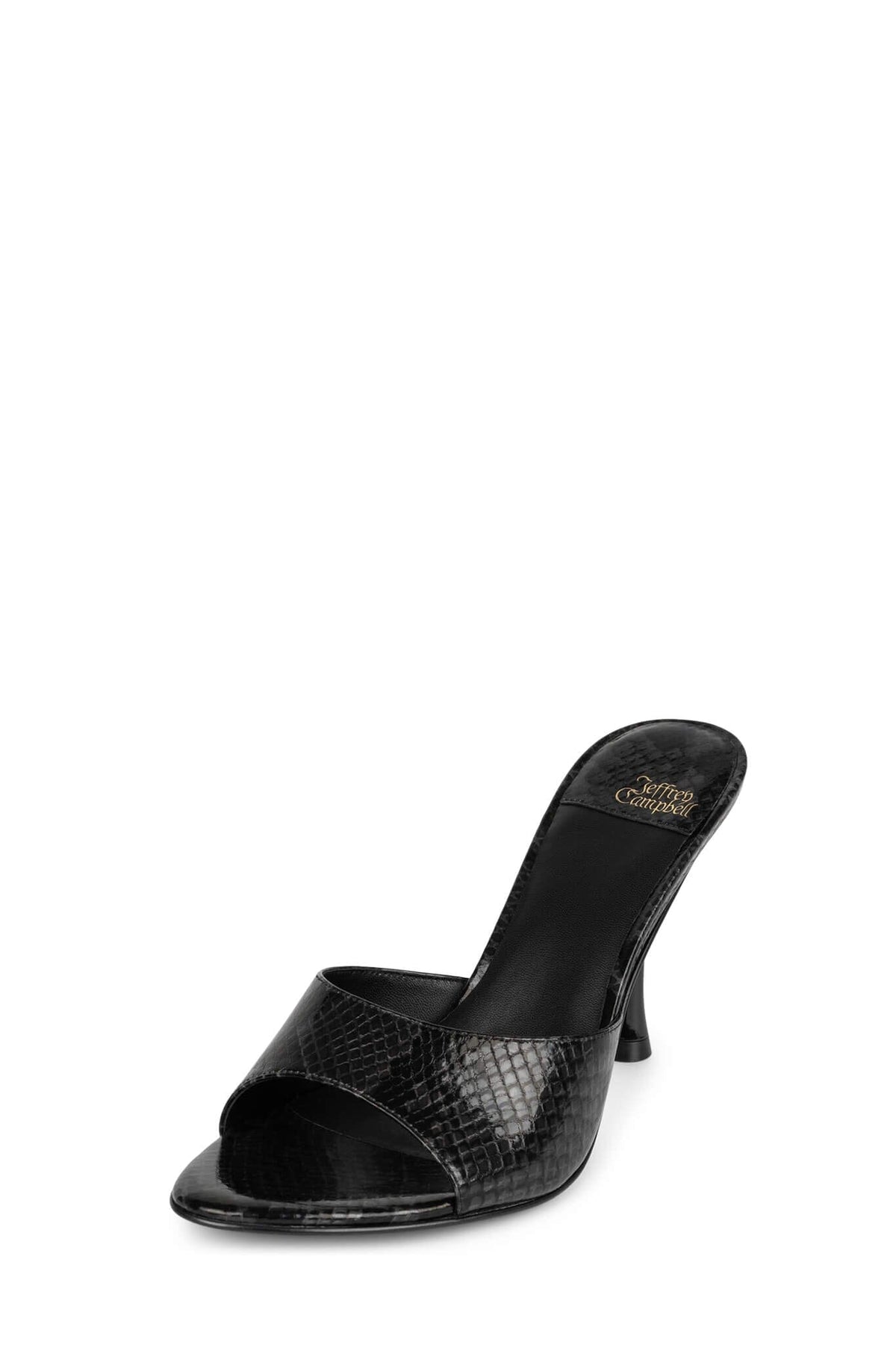 AGENT Heeled Sandal - Grey Black Python | Jeffrey Campbell