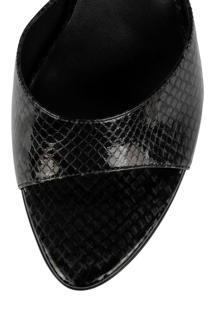 AGENT Heeled Sandal - Grey Black Python | Jeffrey Campbell