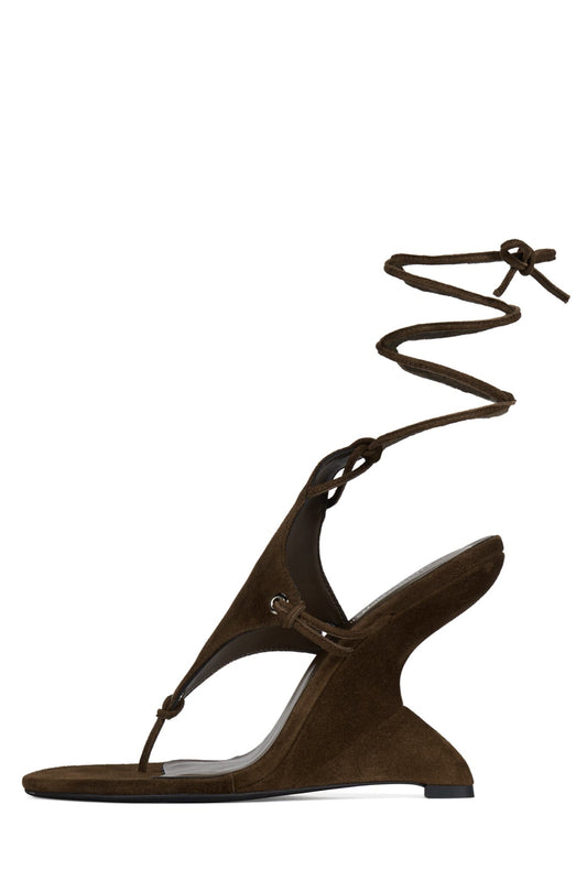 PACHOULI Strappy Sandals - Espresso Suede | Jeffrey Campbell