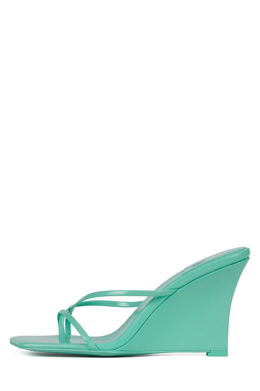 BISCOTTI Strappy Wedge Sandal - Mint Patent | Jeffrey Campbell