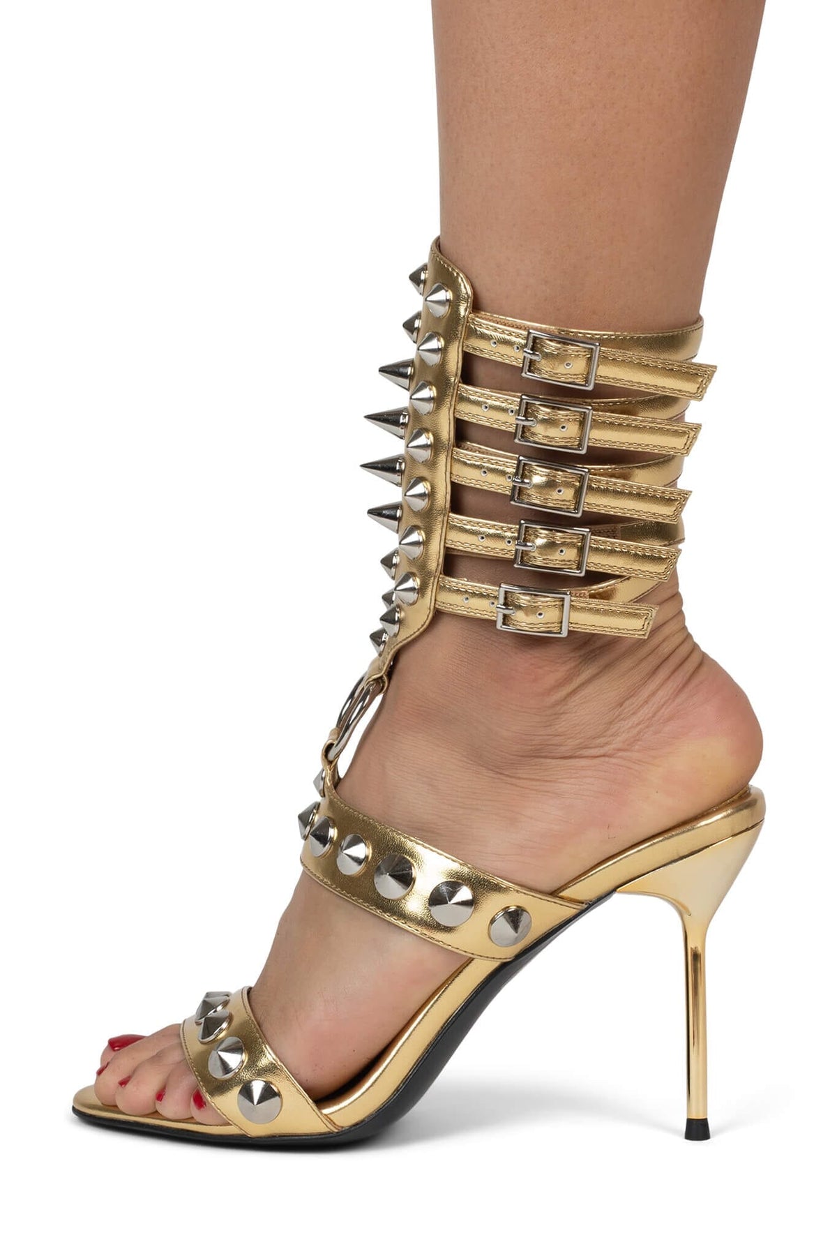 THREE-6-5 Heeled Sandal - Gold Silver | Jeffrey Campbell