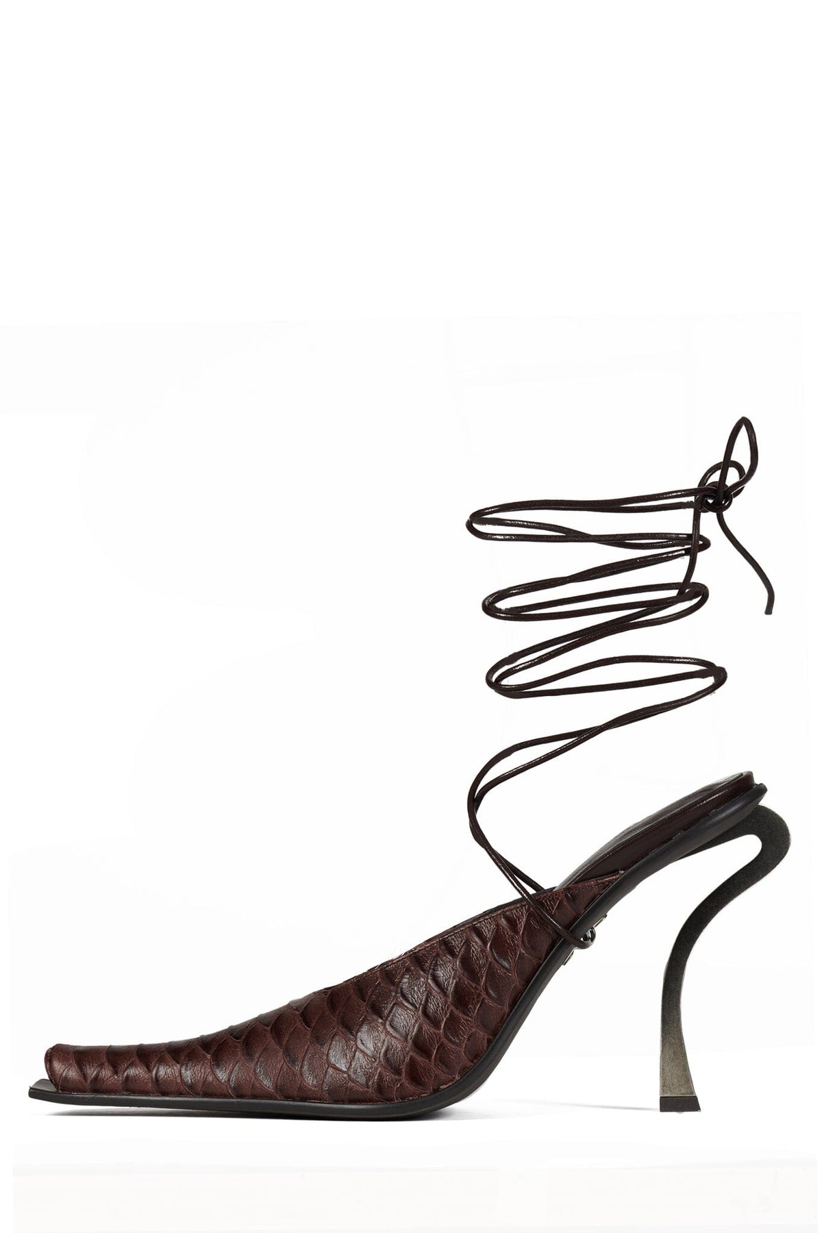 PARALLAX Heeled Mule - Brown Snake | Jeffrey Campbell