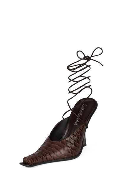PARALLAX Heeled Mule - Brown Snake | Jeffrey Campbell