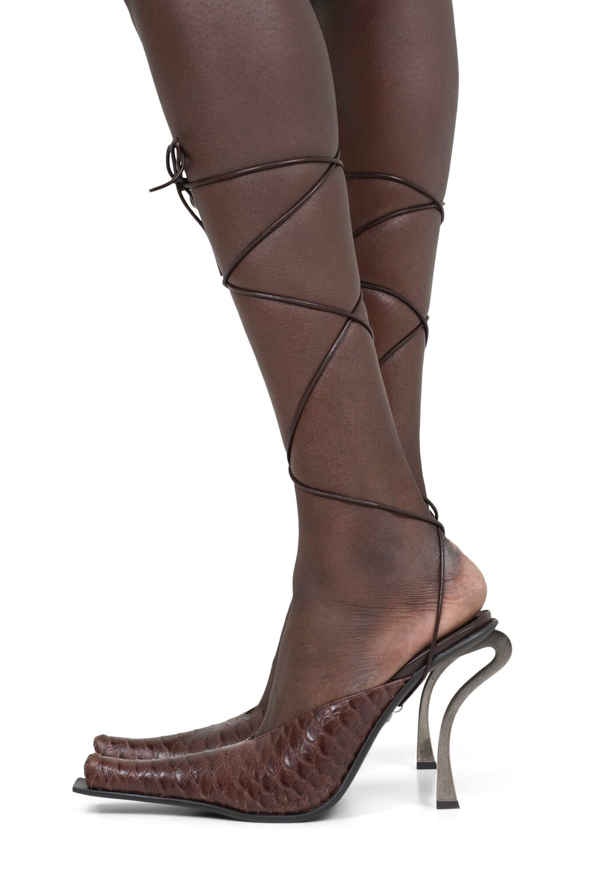 PARALLAX Heeled Mule - Brown Snake | Jeffrey Campbell