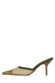Beige Canvas Green Ostrich