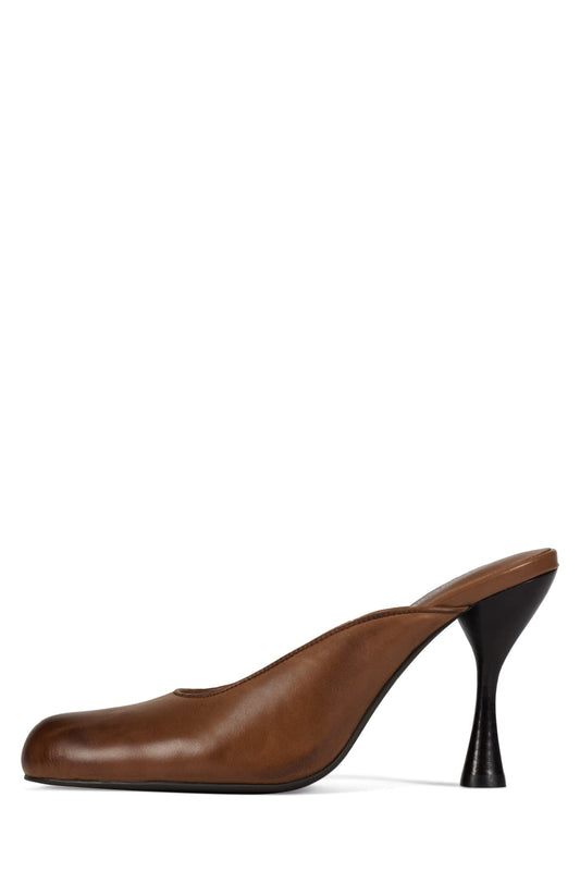 AUDRINA Heeled Mule - Brown Ruboff | Jeffrey Campbell